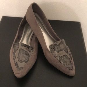 SOLD Christian Soriano Gray Snakeskin Flats